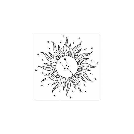 Zon Horoscoop Stier | Sterrenbeeld Astrologie Rubberstempel (Afrduk)