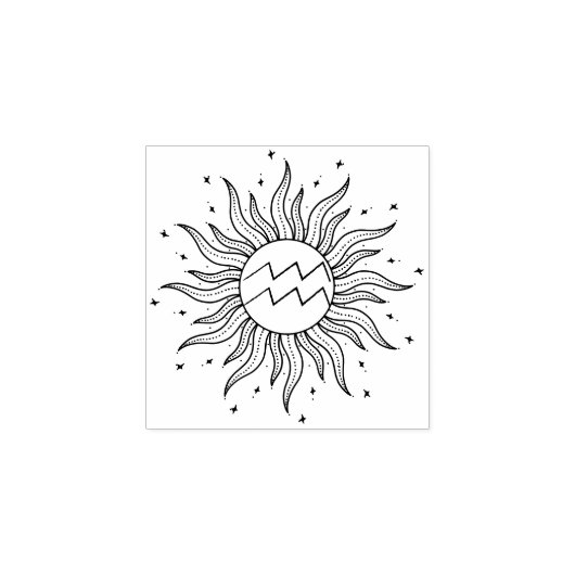 Zon Horoscoop Waterman Rubberstempel (Afrduk)