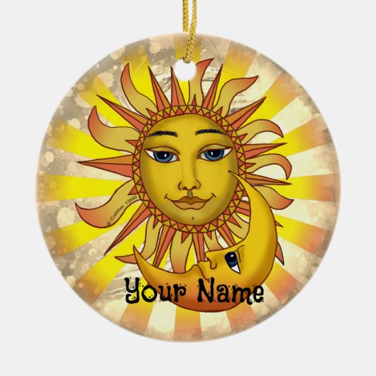 Zon houdt van Maan  Keramisch Ornament (Voorkant)