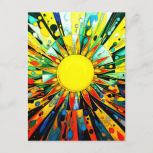 Zon in Abstract 910 Briefkaart