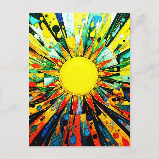 Zon in Abstract 910 Briefkaart (Voorkant)