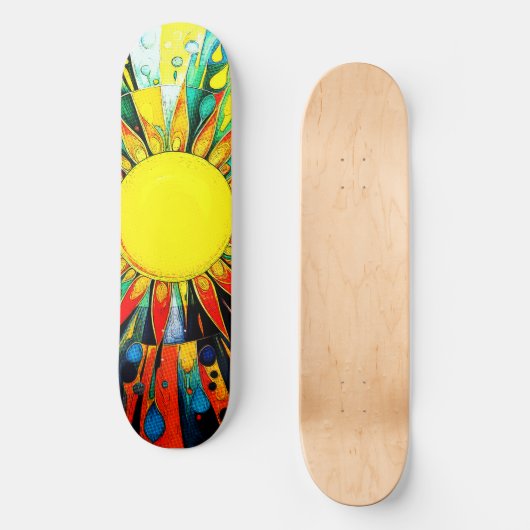 Zon in Abstract 910 Persoonlijk Skateboard (Voorkant)