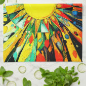 Zon in Abstract 910 Theedoek (Gevouwen)