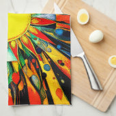 Zon in Abstract 910 Theedoek (Quarter Fold)