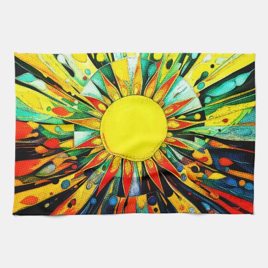 Zon in Abstract 910 Theedoek (Horizontaal)