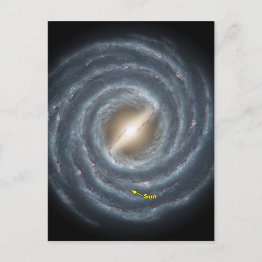 Zon in de Melkweg NASA Briefkaart (Voorkant)
