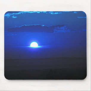 Zon in de wolken (blauw) muismat