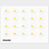 Zon in de wolken ronde sticker (Vel)