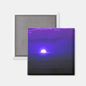 Zon in de wolken (violet) magneet (Voorkant / Achterkant)