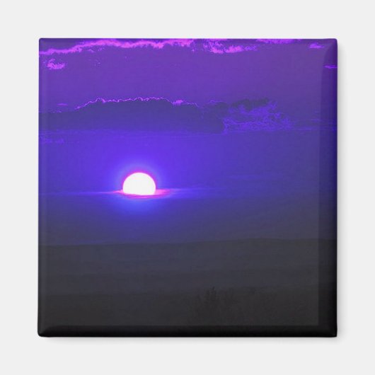 Zon in de wolken (violet) magneet (Voorkant)
