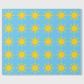 Zon in een hemel cadeaupapier (Vlak)