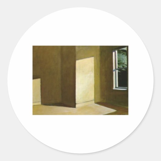 Zon in een lege ruimte - Edward Hopper Ronde Sticker (Voorkant)