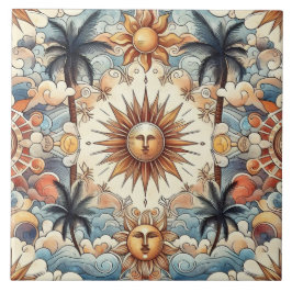 Zon in Paradijs (zonder rand) Tegeltje