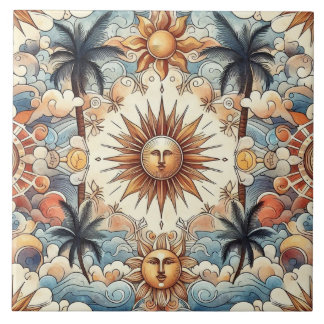 Zon in Paradijs (zonder rand) Tegeltje