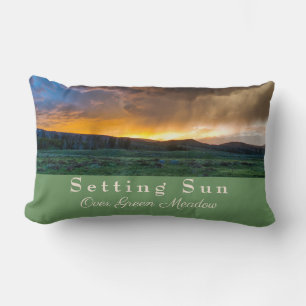 Zon instellen op Groene Meadow Kussen