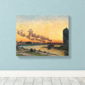 Zon instellen op Ivry, c.1872-73 Canvas Afdruk (Insitu (Houten vloer))