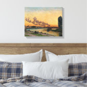 Zon instellen op Ivry, c.1872-73 Canvas Afdruk (Insitu (Slaapkamer))