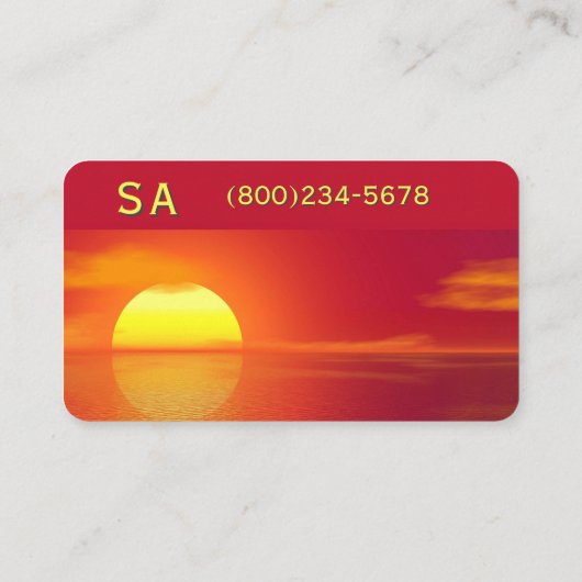 Zon instellen op Ocean Front Visitekaartje (Achterkant)