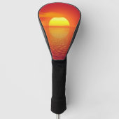 Zon instellen op Oranje Zee Calm Ocean Golfheadcover (Voorkant)