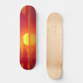Zon instellen op Oranje Zee Calm Ocean Persoonlijk Skateboard (Voorkant)