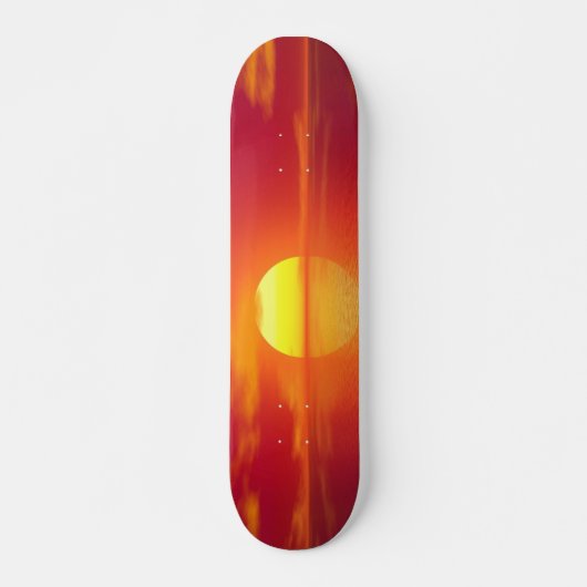 Zon instellen op Oranje Zee Calm Ocean Persoonlijk Skateboard (Voorkant)