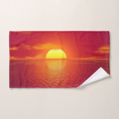 Zon instellen op Oranje Zee Calm Ocean Sunset Bad Handdoek (Handdoek)