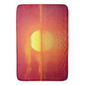 Zon instellen op Oranje Zee Calm Ocean Sunset Badmat (Voorkant Verticaal)