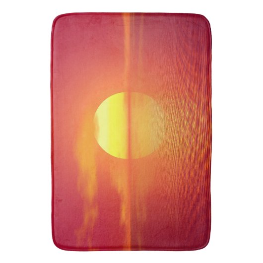 Zon instellen op Oranje Zee Calm Ocean Sunset Badmat (Voorkant Verticaal)