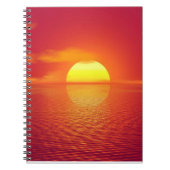 Zon instellen op Oranje Zee Calm Ocean Sunset Sca Notitieboek (Voorkant)
