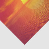 Zon instellen op Oranje Zee Calm Ocean Sunset Tissuepapier (Detail)