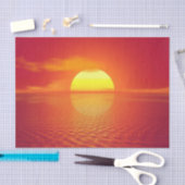 Zon instellen op Oranje Zee Calm Ocean Sunset Tissuepapier (Craft)