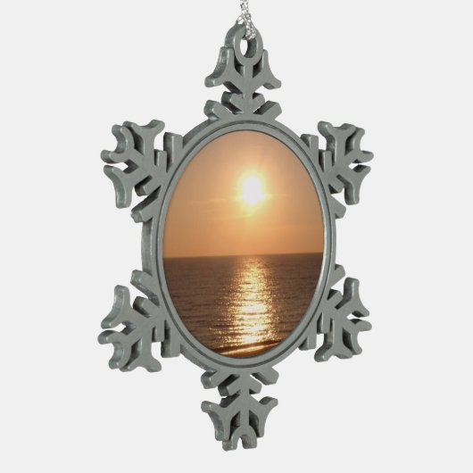 Zon instellen tin sneeuwvlok ornament (Links)