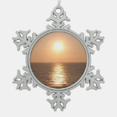 Zon instellen tin sneeuwvlok ornament (Voorkant)