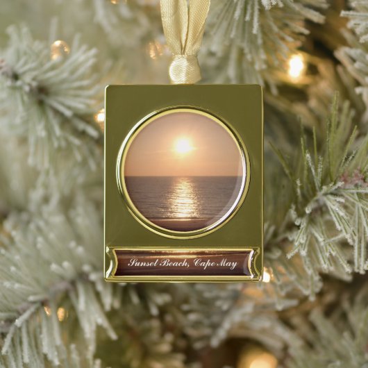 Zon instellen verguld banner ornament (Boom)