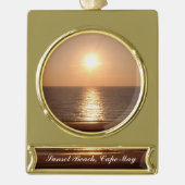 Zon instellen verguld banner ornament (Voorkant)