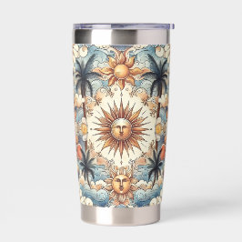 Zon is in het paradijs geïsoleerde drinkbeker
