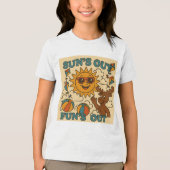 Zon is uit, plezier is uit! – Retro Kinder zomer T Tri-Blend Shirt (Voorkant)