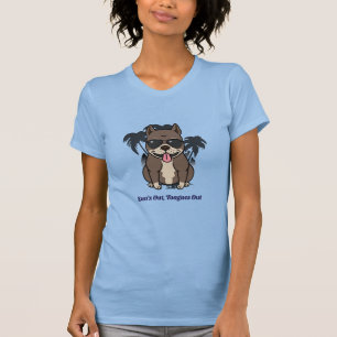 Zon is uit, tongen uit t-shirt