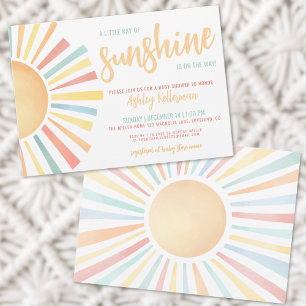 Zon Kleine Straal Van Zonneschijn Baby Shower Kaart