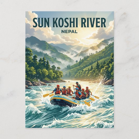 Zon Koshi rivier Nepal Briefkaart (Voorkant)