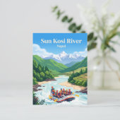 Zon Kosi Rivier Nepal Briefkaart (Staand voorkant)