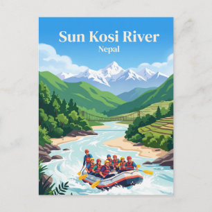 Zon Kosi Rivier Nepal Briefkaart