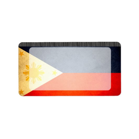 Zon kuste Filippijnse vlag Etiket (Voorkant)