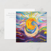 "Zon & Maan" Aanmoediging Platte Kaart Notitiekaartje (Voorkant / Achterkant)