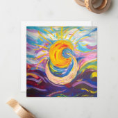 "Zon & Maan" Aanmoediging Platte Kaart Notitiekaartje (Voorkant / Achterkant in situ)