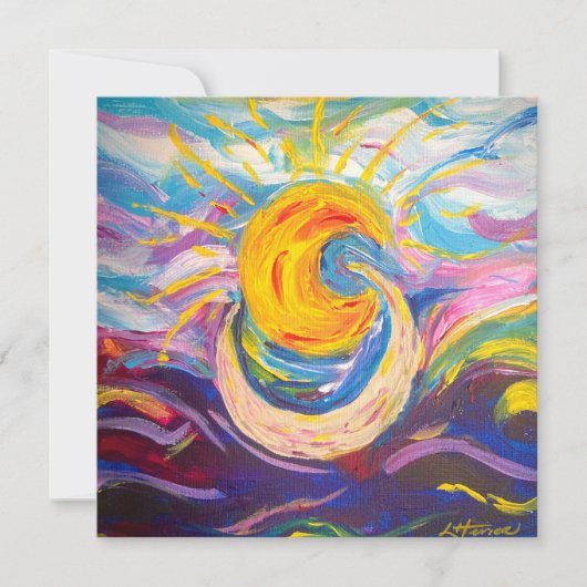 "Zon & Maan" Aanmoediging Platte Kaart Notitiekaartje (Voorkant)