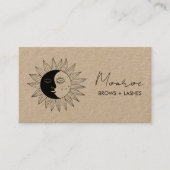 Zon & Maan Boho Line Art Elegant KRAFT Sociaal Ico Visitekaartje (Voorkant)