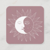 Zon & Maan Boho Line Art Elegant Social Media Icon Vierkante Visitekaartje (Voorkant)