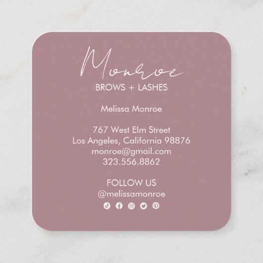 Zon & Maan Boho Line Art Elegant Social Media Icon Vierkante Visitekaartje (Achterkant)