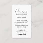 Zon & Maan Boho Line Art Elegante B&W Social Icon Visitekaartje (Achterkant)